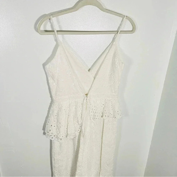 Yumi Kim Dynasty Riviera White Eyelet Midi Dress Ruffle Sleeveless Party Shower - Picture 8 of 13